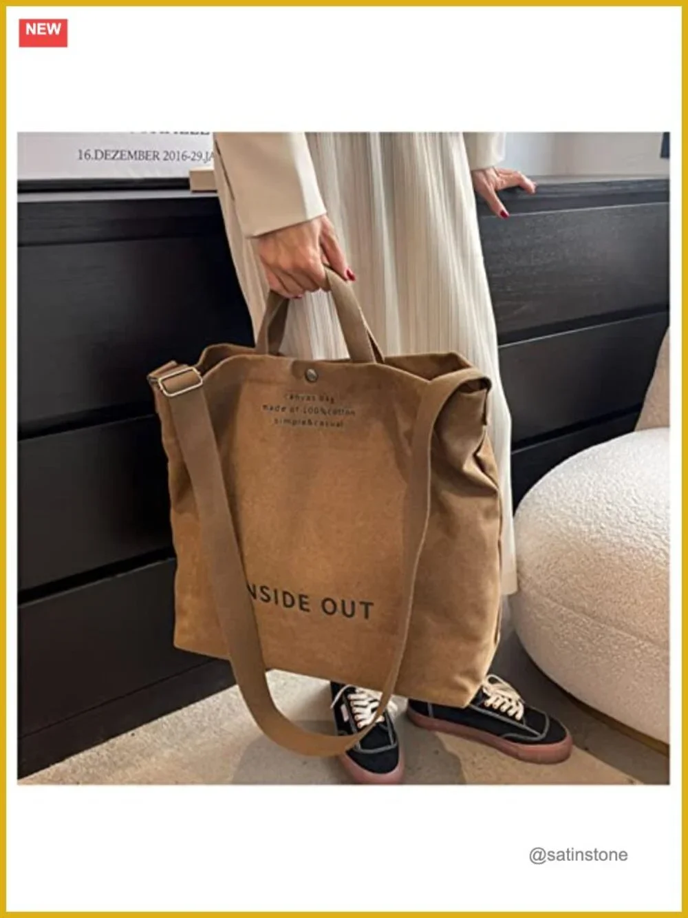 Women Canvas Tote Handbag Crossbody Satchel Shoulder Work Bag